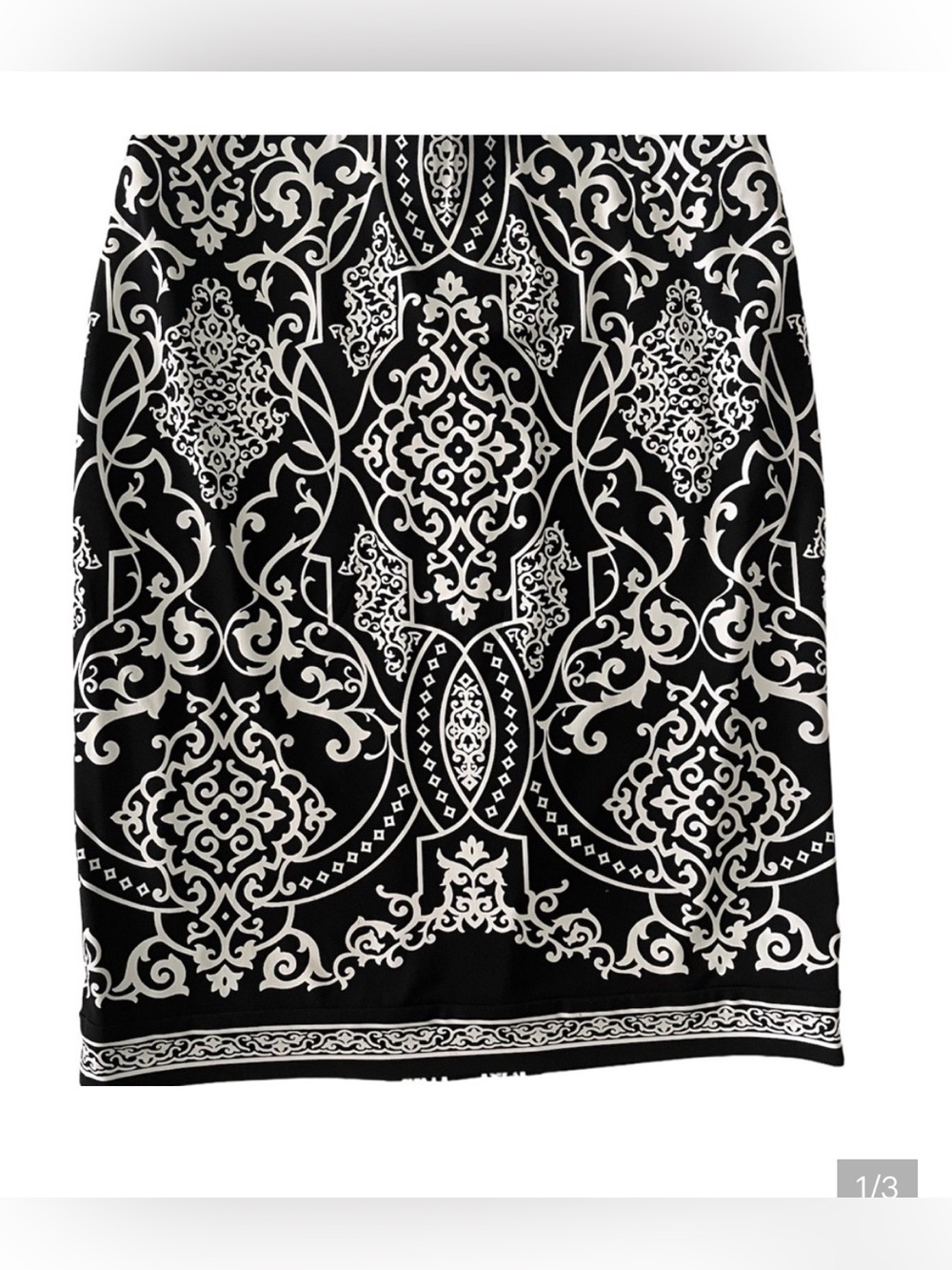 White House Black Market black and white skirt 6